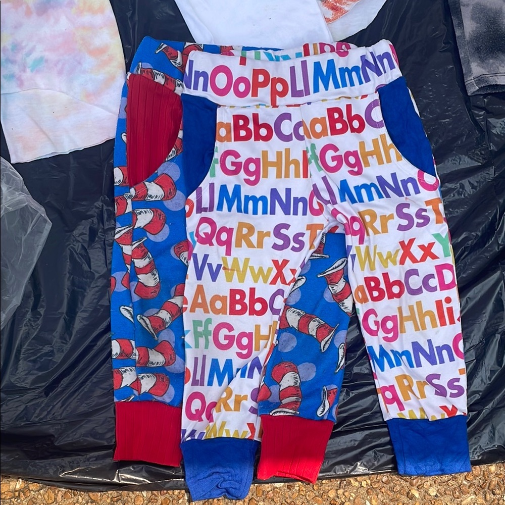 Colorful Alphabet and Hat Print Joggers